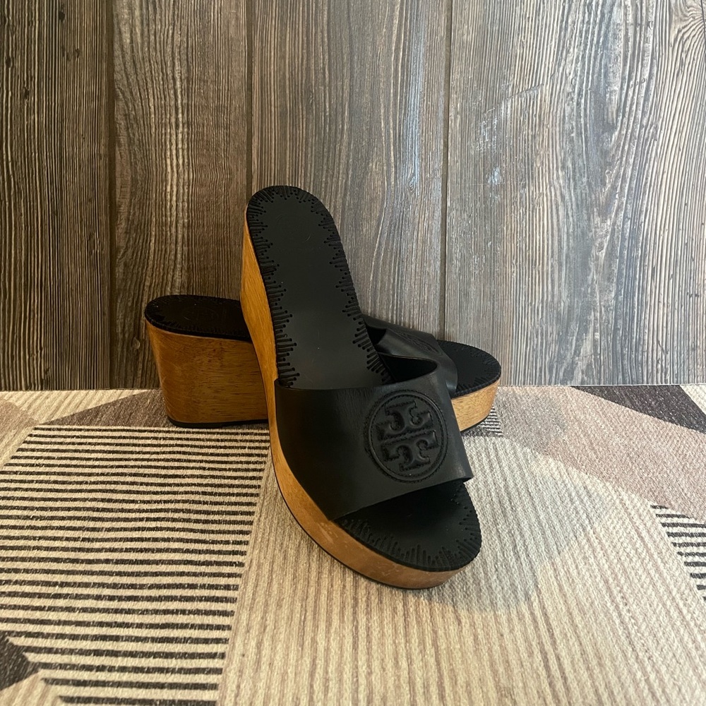 Women's Tory Burch Black Wedge Sandals
